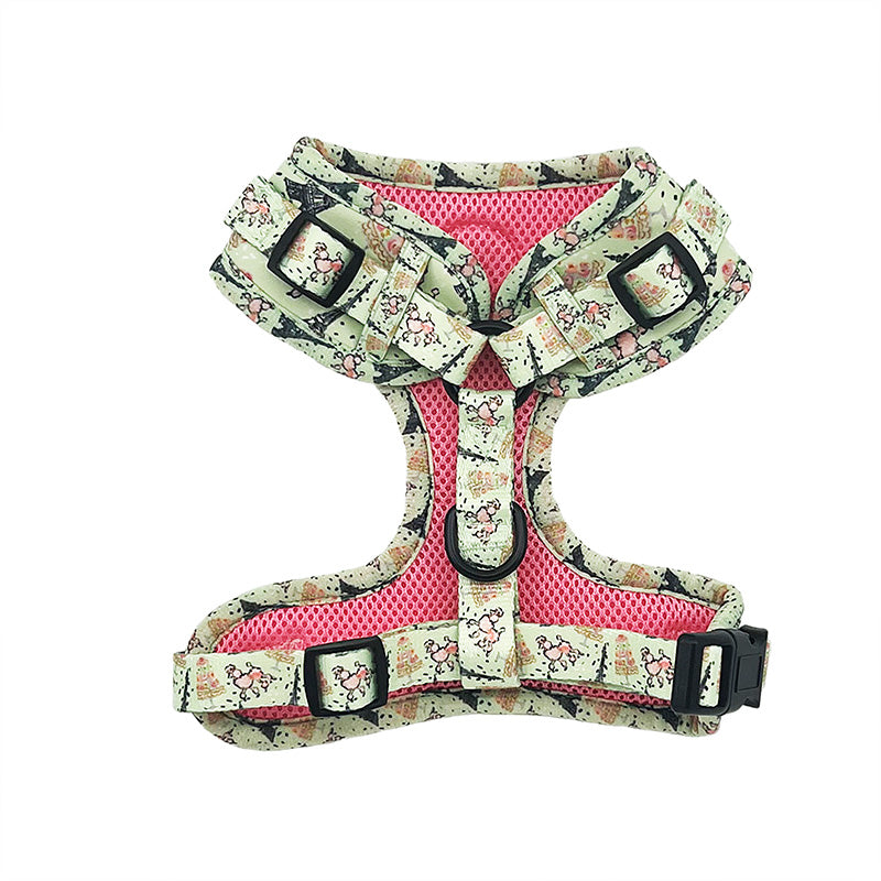 back dog harness with eiffel towers