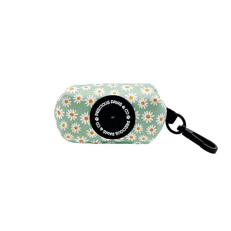 dog waste bag with daisies