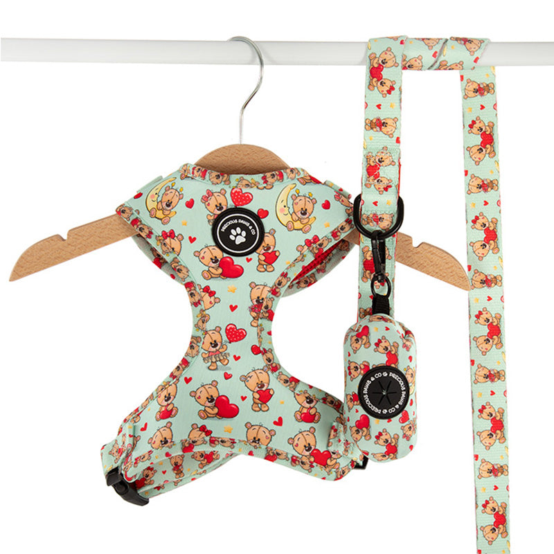 Dog Harness + Lead Set: I Love You Beary Much