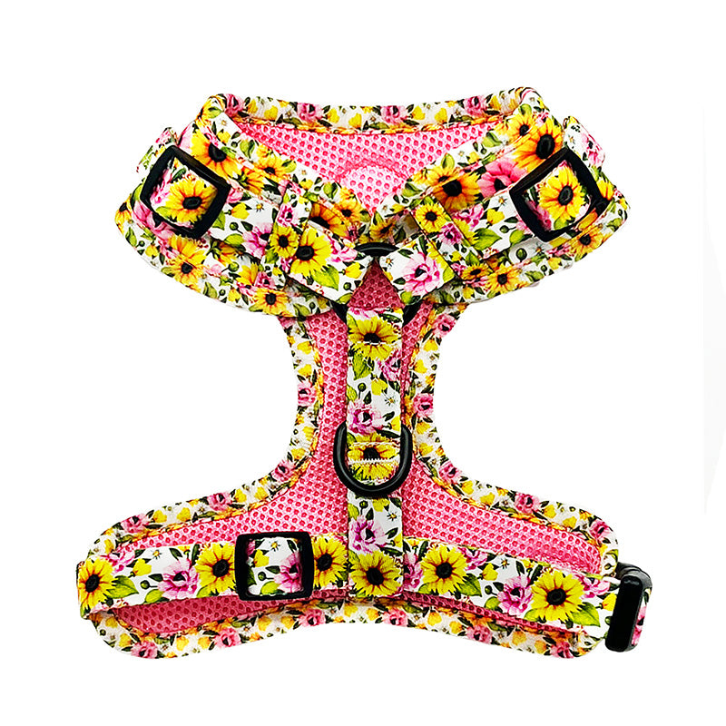 back of sunflower dog harness
