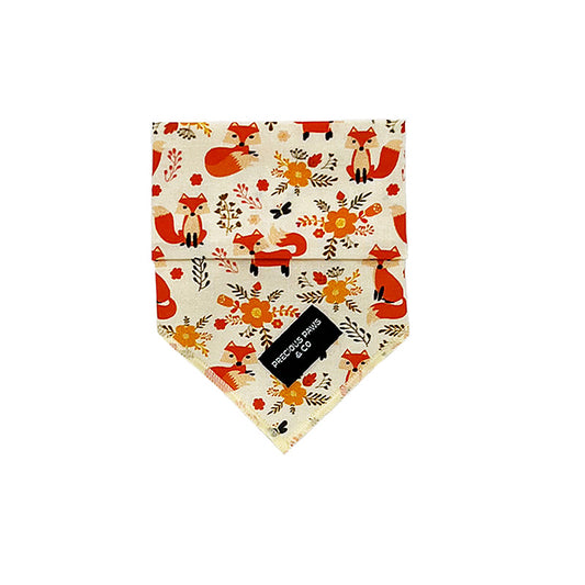 dog bandana with orange foxes