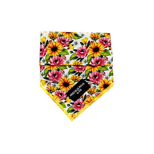 dog bandana with sunflowers