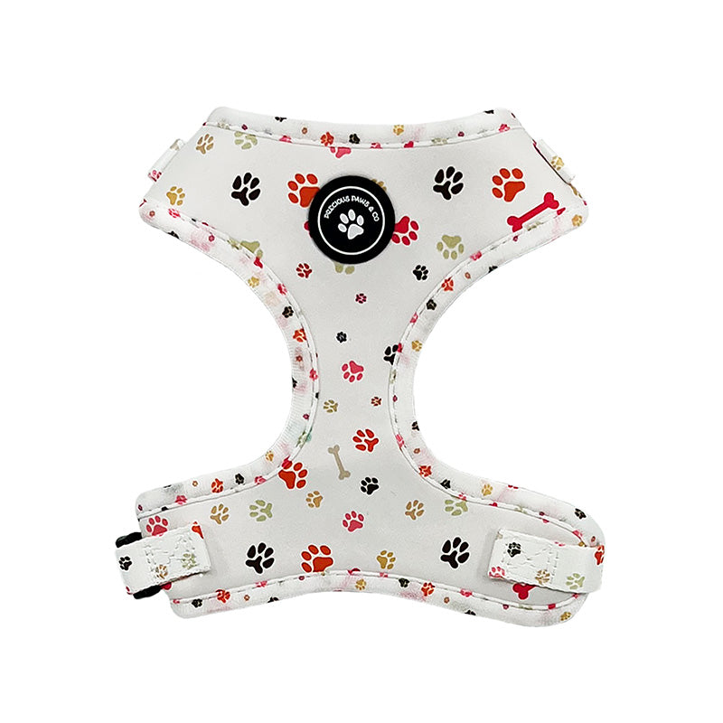 dog harness with paw prints