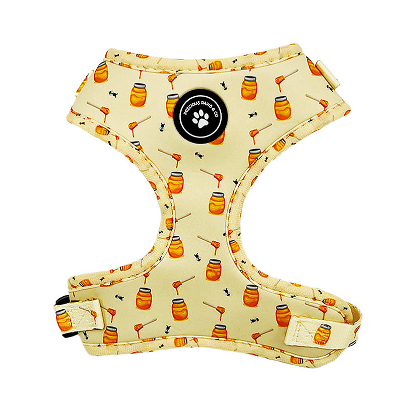yellow dog harness with bees