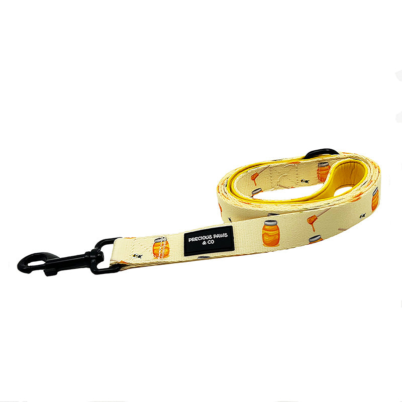 dog lead with bees and honey