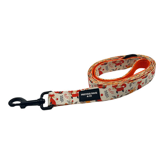 dog lead with orange foxes