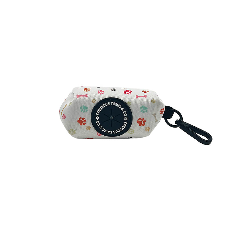 dog waste bag with paw prints